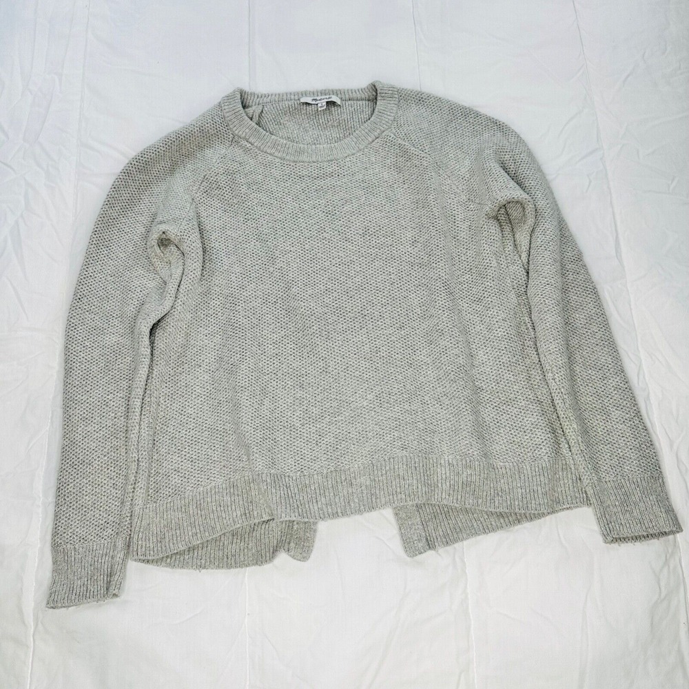 Madewell S Gray Sweater With Open Slit Back EUC